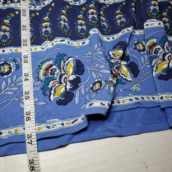 J. Jill Wearever Collection Blue Paisley A-Line Dress Flutter Sleeves Sz L - Picture 8 of 10